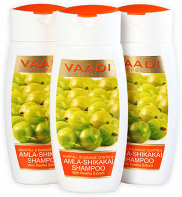 

Vaadi Herbals Value Pack of 3 Amla Shikakai Shampoo(330 ml)