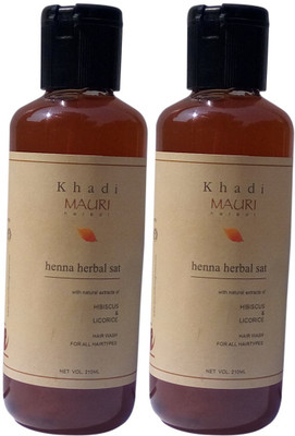 

Khadi Mauri Henna Herbal Sat Shampoo - Pack of 2 - Premium Natural(420 ml)