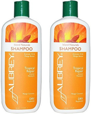 

Aubrey Organics Island Naturals Shampoo for Tropical Repair and Dry Replenish with Avocado Oil, Mango Butter and Mango Coconut, 11 fl oz (325 ml) (Pack of 2)(325 ml)