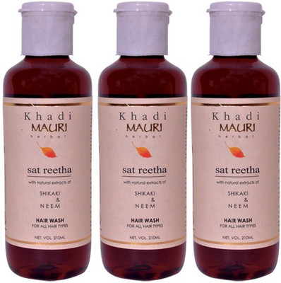 

Khadi Mauri Sat Reetha Shampoo 210 ml - Pack of 3 - Premium Herbal Ayurveda(210 ml)