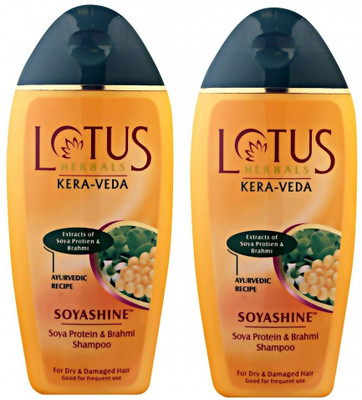 Lotus Kera-Veda Soya Protein & Brahmi Shampoo - Soyashine (pack of 2)(400 ml)