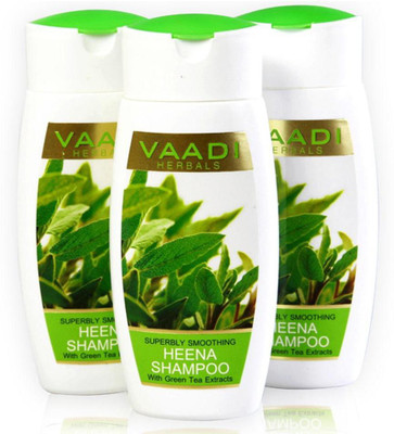 

Vaadi Herbals Superbly Smoothing Heena Shampoo With Green Tea Extracts (110 ml x 3)(110 ml)