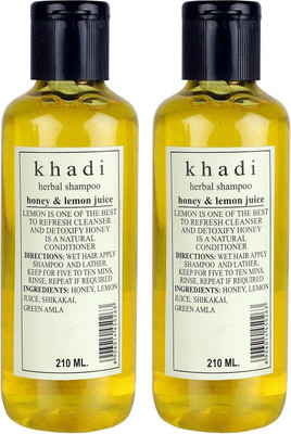 Khadi Herbal Honey & Lemon Juice Shampoo Pack of 2(420 ml)