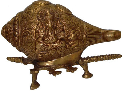 

Radhika's World of Crafts Decorative Shankh(Gold)