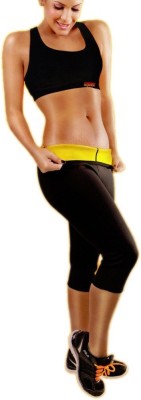 Wonder World ™ SWEAT PLUS(+) Hot Shapers™ Power-Knee Pants™ Women Black Capri at flipkart