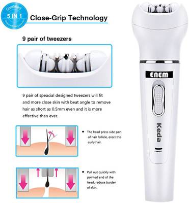 ENEM Keda 5 in 1 Rechargeable Electric Beauty Tools Kit-Epilator,...
