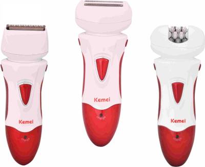 Kemei hair remover 3 in 1 KM-2368 Epilator For Women (Multicolour) 
