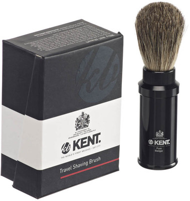 

Kent TR2 Premium Real Badger Hair Travel in Black Anodized Aluminium Case Shaving Brush