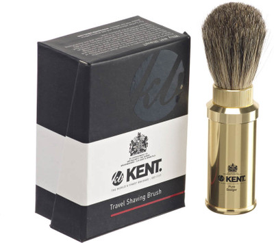 

Kent TR4 Premium Real Badger Hair Travel in Bronze Anodized Aluminium Case Shaving Brush
