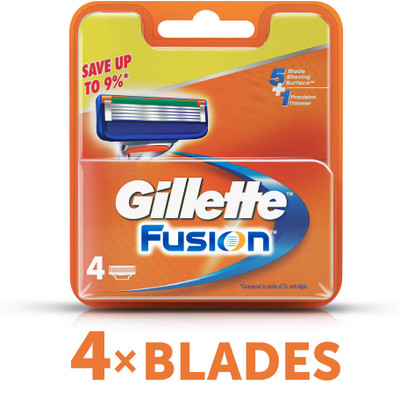 Gillette Fusion Cartridges(Pack of 4) available at flipkart for Rs.761