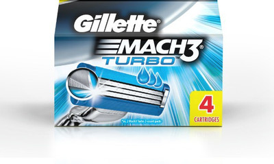 Gillette Mach 3 Turbo Cartridges(Pack of 4) available at flipkart for Rs.534