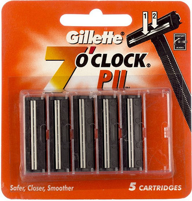 

Gillette 7'o Clock P II - Twin Blade Cartridges(Pack of 5)