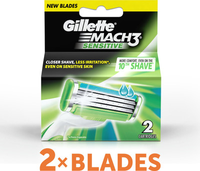 Gillette Mach 3 Sensitive Cartridges(Pack of 2) available at flipkart for Rs.269