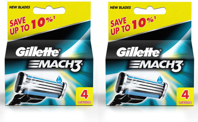 Gillette Mach 3 Pack Of 2 (4 Cartridges)(Pack of 4) available at flipkart for Rs.835