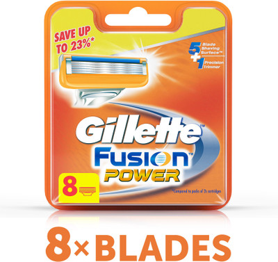 Gillette Fusion Power Cartridges(Pack of 8) available at flipkart for Rs.1398