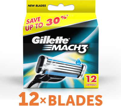 Gillette Mach 3 Cartridges(Pack of 12) available at flipkart for Rs.995