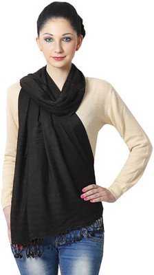 Shaan-e-Kashmir Viscose Solid Women's Shawl(Black) available at flipkart for Rs.799