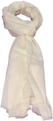 SOFIAS Cotton Blend Solid Women Shawl(White)