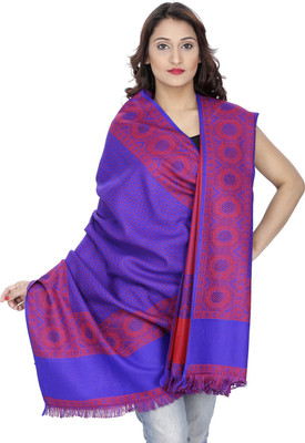 

Indo Essence Wool Embroidered Women's Shawl(Multicolor), Light purple-red