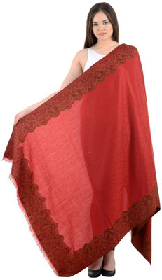 

Royal-E-Kashmir Wool Floral Print Women's Shawl(Red