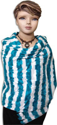 Royal-E-Kashmir Wool Striped Women's Shawl(Blue) available at flipkart for Rs.599