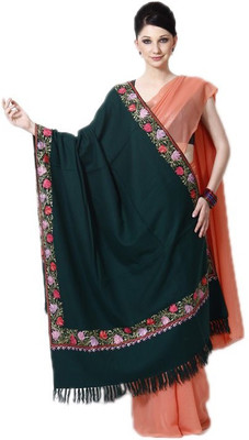 

Royal Kashmirir Shawl Wool Floral Print Women's Shawl(Green)
