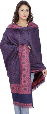

Indo Essence Wool Embroidered Women's Shawl(Multicolor), Purple-pink