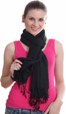 Shaan-e-Kashmir Viscose Solid Women's Shawl(Black) available at flipkart for Rs.799