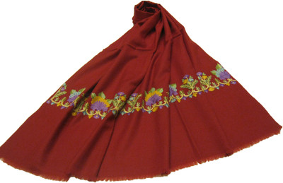 62% OFF on Sofias Wool Self Design Women's Shawl(Maroon)