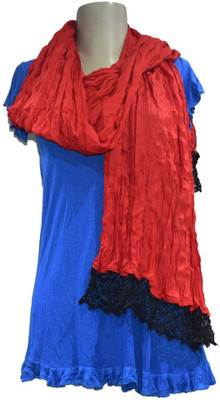 SOFIAS Cotton Viscose Blend Printed Women Shawl(Red)