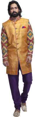

Abhivani Embroidered Sherwani, Mustard