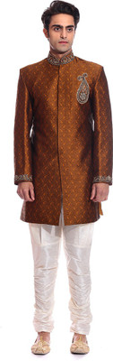 

TAG-7 Star Embroidered Sherwani, Yellow