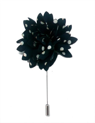 

Blacksmith Blue And White Opulent Flower Lapel Pin Polyester Sliding Pin Shirt Stud(Blue)