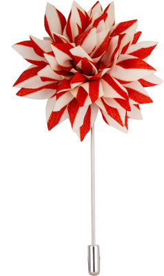 

Avaron Projekt Handmade Red And White Flower Stainless Steel Sliding Pin Shirt Stud(Red, White)