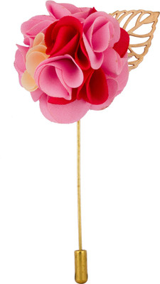 

Avaron Projekt Handmade Pink Red Bunch Flower Stainless Steel Sliding Pin Shirt Stud(Multicolor)