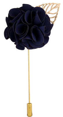 

Avaron Projekt Handmade Deep Blue Bunch Flower Stainless Steel Sliding Pin Shirt Stud(Blue)