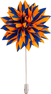 

Avaron Projekt Handmade Orange And Royal Blue Flower Stainless Steel Sliding Pin Shirt Stud(Orange, Blue)