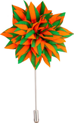 

Avaron Projekt Handmade Orange And Green Flower Stainless Steel Sliding Pin Shirt Stud(Orange, Green)
