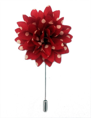 

Blacksmith Red And Yellow Opulent Flower Lapel Pin Polyester Sliding Pin Shirt Stud(Red)