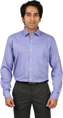 

Desar Rana Men's Striped Formal Purple Shirt