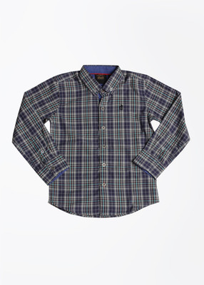 

Gini & Jony Boys Checkered Casual Blue Shirt, 1230