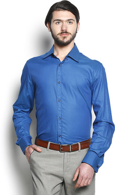 Blackberrys Men Self Design Casual Blue Shirt Blackberrys Men Self Design Casual Blue Shirt
