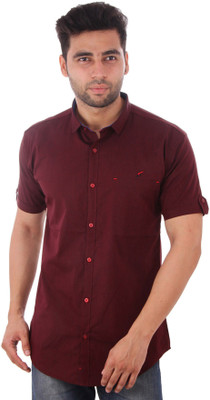 

Studio Nexx Men's Solid Casual Maroon Shirt