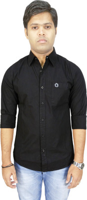 SOUTHBAY Men Solid Casual Black Shirt