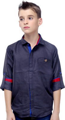 

MashUp Boys Solid Casual Grey Shirt