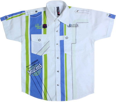

Bad Boys Boy's Striped Casual Multicolor Shirt