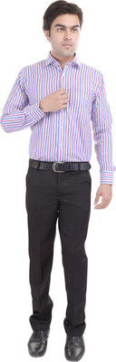

Riwas Collection Men's Striped Formal Purple, Blue Shirt