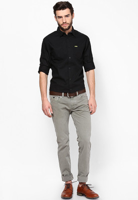 

Jack & Jones Men's Solid Casual Black Shirt