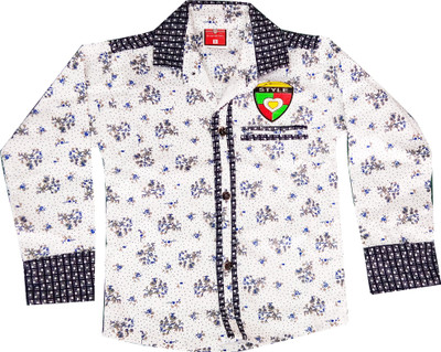 

Fashionitz Boy's Printed Casual Blue Shirt