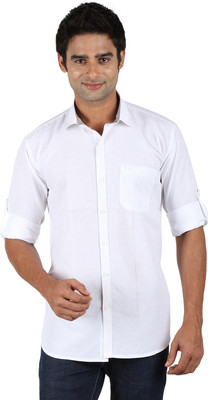 

SN'C Men's Solid Casual Shirt, White04